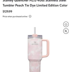 Stanley Quencher H2.0 40oz Stainless Steel
Tumbler Peach Tie Dye Limited Edition